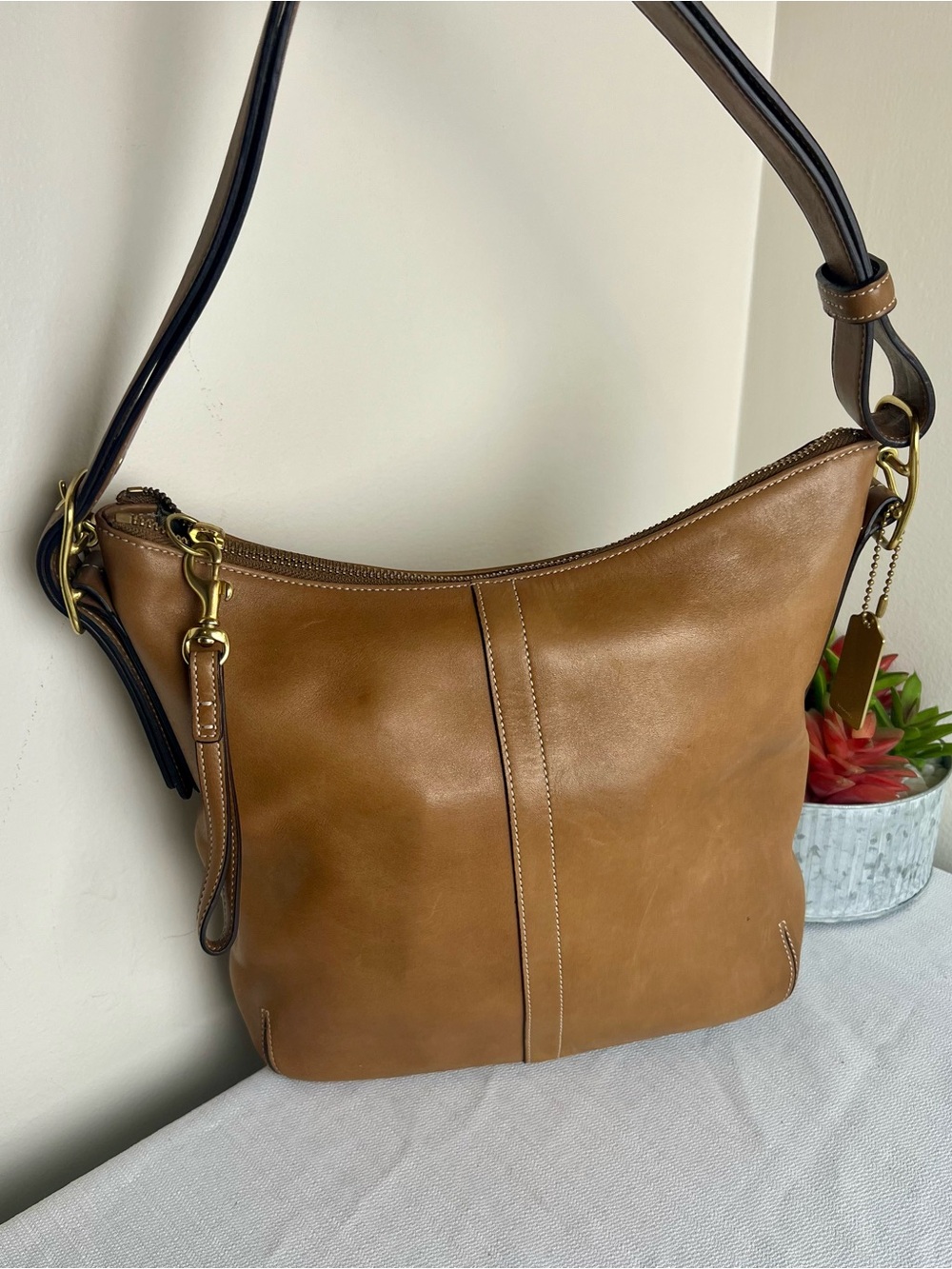 Vintage Coach Legacy Slim Duffle Brown Leather Bag